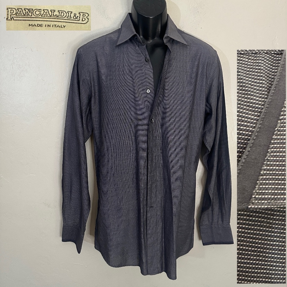 Pancaldi Long Sleeve Shirt 15.5 neck EU 39 Made in Italy Gently worn 100% cotton